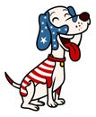 Patriotic dog vector stock iamge Royalty Free Stock Photo