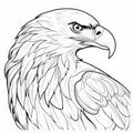 Patriotic Eagle Head Drawing: Realistic Chiaroscuro Coloring Page