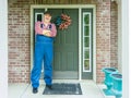 Patriotic farmer celebrating 4th July Royalty Free Stock Photo