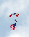 Patriotic flag and parachute