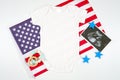 Patriotic Fourth of July, Independence Day theme craft product mockup.