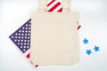 Patriotic Fourth of July, Independence Day theme craft product mockup.