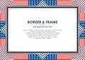 Patriotic frame border, with american flag style and color design Royalty Free Stock Photo