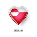 Patriotic heart symbol with Greenland flag Royalty Free Stock Photo