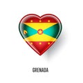 Patriotic heart symbol with Grenada flag Royalty Free Stock Photo