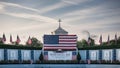 A patriotic and heartwarming image of a large, colorful banner celebrating Memorial Day Royalty Free Stock Photo