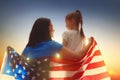 Patriotic holiday. Happy family Royalty Free Stock Photo