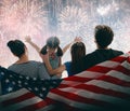 Patriotic holiday. Happy family Royalty Free Stock Photo