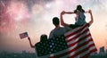 Patriotic holiday. Happy family Royalty Free Stock Photo