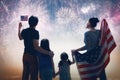 Patriotic holiday. Happy family Royalty Free Stock Photo