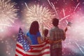 Patriotic holiday. Happy family Royalty Free Stock Photo