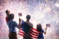 Patriotic holiday. Happy family Royalty Free Stock Photo