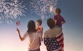 Patriotic holiday and happy family Royalty Free Stock Photo