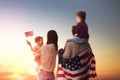 Patriotic holiday and happy family Royalty Free Stock Photo