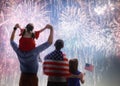 Patriotic holiday. Happy family Royalty Free Stock Photo