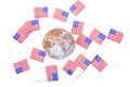 Patriotic holiday 4th of july: cupcakes with American flag. Royalty Free Stock Photo