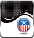 Patriotic icon on black checkered wave backdrop Royalty Free Stock Photo
