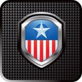 Patriotic icon on black checkered web button