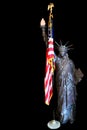 Patriotic image of the Flag of the United States and the Statue of Liberty - with room for text Royalty Free Stock Photo