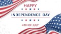 Patriotic Independence Day Graphic with Flags and 4th of July Text Royalty Free Stock Photo
