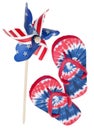 Patriotic Pinwheel and Flip Flop Sandals