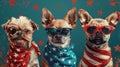 Patriotic Pup in Festive Attire for Independence and Flag Day Celebration - Vector Illustration Royalty Free Stock Photo