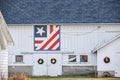 Patriotic Quilt Barn at Christmas Time