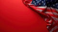 Patriotic Red Banner with American Flag Isolated - Ideal for Veterans Day, Memorial Day, Independence Day, and Patriot Day