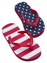 Patriotic Red White and Blue Flip Flop Sandals Royalty Free Stock Photo