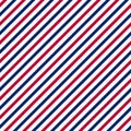 Patriotic red, white, blue geometric seamless pattern. July 4th background in stripes. Pattern in USA flag colors