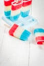 Patriotic Red White Blue Popsicles