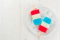 Patriotic Red White Blue Popsicles Royalty Free Stock Photo