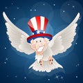 Patriotic Sam Bird Illustration