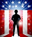 Patriotic Soldier American Flag Background