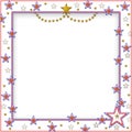 Patriotic Square Frame with Red, White, and Blue Stars with Gold Accents Royalty Free Stock Photo