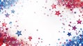 Patriotic Starry Border on White Background: Festive Independence Day Theme Royalty Free Stock Photo