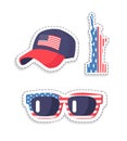 Patriotic Stickers with American Flag Colors Set