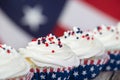 Patriotic 4th of July or Memorial Day cupcakes Royalty Free Stock Photo