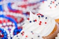 Patriotic 4th of July or Memorial Day celebration cupcakes Royalty Free Stock Photo