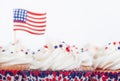 Patriotic 4th of July or Memorial Day celebration cupcakes Royalty Free Stock Photo