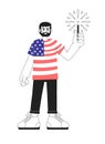 Patriotic 4th of july monochrome vector spot illustration