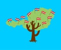 Patriotic tree Austria map. Austrian flag. Royalty Free Stock Photo