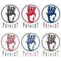 Patriotic Uncle Sam vintage vector labels