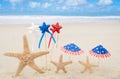 Patriotic USA background with starfishes Royalty Free Stock Photo