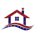 Patriotic USA house logo Royalty Free Stock Photo