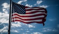 Patriotism waving in the wind, American pride soaring generated by AI