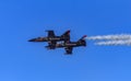 Patriots Jet Team aerobatic team Aero L-39 Albatros jets flying at Fleet Week Airshow in San Francisco, USA Royalty Free Stock Photo