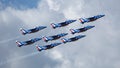 Patrioulle de France aerobatic team in close formation