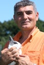 Patrizio Oliva with a rabbit