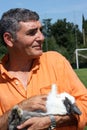 Patrizio Oliva with a rabbit